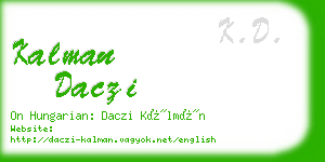 kalman daczi business card